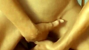 rubbing my cum-filled shaved pussy till i squirt hard