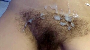 Hubby Watches Friends' Huge Cumshots Fill My Hairy Pussy?