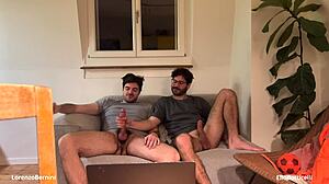 Straight Buddy Jerks Off Gay Roommate's Cock Unexpectedly
