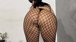 brazil's biggest ass seduces in lingerie solo masturbation with monster toy gaping wide