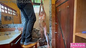 hey, watch this obedient slave get hands tied, misused, and foamed in humiliation play...