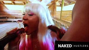super bad ebony bunny mixes up big black cocks... for easter eggs outdoor mmf!
