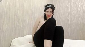 dayla's long hair brunette feet tease shaved pussy with toys nipples puffing