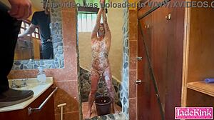 hey, watch this obedient slave get hands tied, misused, and foamed in humiliation play...