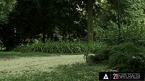 nicole's sensual footjob bike ride explodes outdoor sex