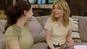 stepdaughter's steamy lesbian threesome with stepmom and bff muff diving