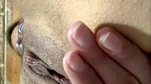 latina beauty fingers ass and vagina with dildo deeply