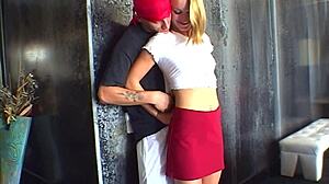 Blonde 18-Year-Old Bent Over for Deep Anal Pounding