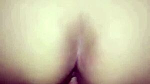 Indonesian wife sneaks to motel for big cock anal creampie doggystyle