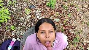 colombian wife flashes panties outdoors, hubby risks extreme public sex close-up