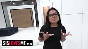stepsister seduces stepbro's cock into her tight pov pussy?