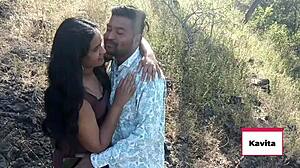 Real jungle outdoor blowjob! asian cum in face close-up with tits 😲