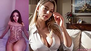 Sexy blonde secretary gets fucked by her boss at work 😏 Rubbing one out with AI while she moans for that creampie 👅