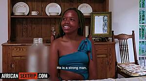 Petite Ebony Teen 18+ Bent Over Deepthroated and Railed Hardcore