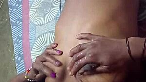 White man gropes black girl's tight wet pussy!