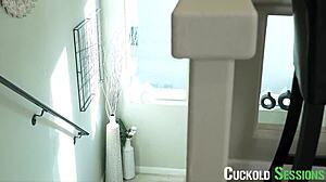 cuckold watches busty savannah ride trainer's cock deep begging for more sloppy action