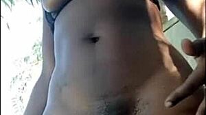 Skinny Girl Outdoor Public Squirting Pussy Creampie