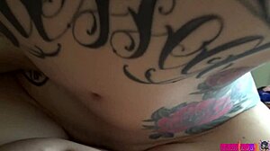 young latina babe casts with old man backstage