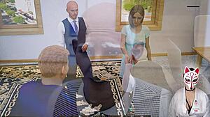 blonde secretary in stockings plays upskirt games at work rough outdoor office fun