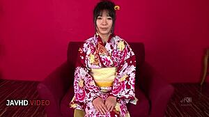 Chiharu's Wild JAV Blowjob Explodes into Intense Kimono Pounding!