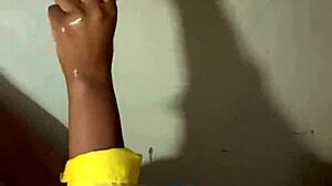 Milf Leaks Milk from Lactating Tits on Desk While Stroking Monster Cock