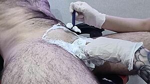 nurse shaves hungarian patient's groin then jerks to happy ending orgasm