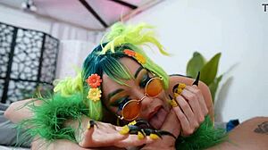 Duo Fucks Cosplay Babe's Deep Throat Tight Pussy