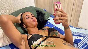 Hot Brazilian Brunette Crossdresser Gets Pounded by Black Stud
