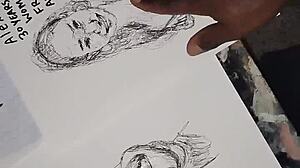 Ecstatic cum drenches women's tits in quick sketch climax