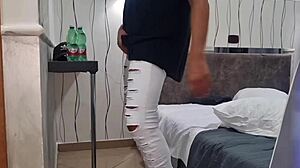 sexy italian guy jerks huge cock closeup with dirty talk anal finger fucking... wanna suck or lick?