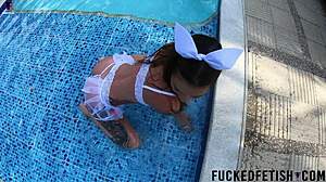 poolside threesome soaks yessica bunny's big ass wetlook
