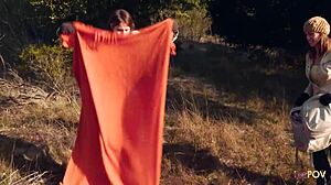Outdoor Lesbian Kiss Turns Heated With Strapon Play And Licking
