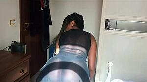 ebony babe dances wildly after intense solo masturbation session