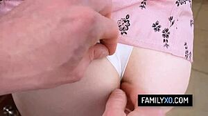 Garage prank backfires as stepdad punishes ellie nova's shaved pussy doggystyle
