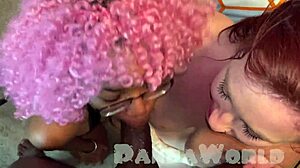 MMFF Swingers Double Blowjob Leads to Side-by-Side Ebony Anal Fisting