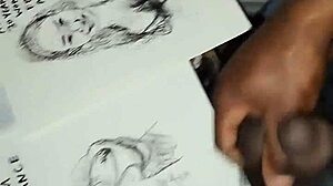 Ecstatic cum drenches women's tits in quick sketch climax