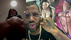 Tan Tits Ebony Slut Double Penetrated Publicly Cum Covered Bald Pussy POV