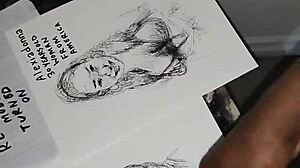 Ecstatic cum drenches women's tits in quick sketch climax