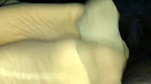 Filling Girlfriend's Nylons with Cum After Steamy Stocking Footjob
