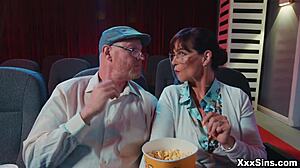 older couple disturbed by horny teen pair fucking in cinema