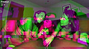 two curvy latinas kesha ortega and jollapr eye that huge bbc hungrily.