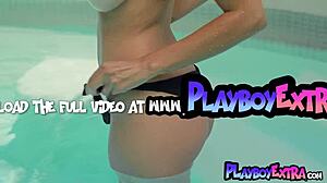 petite ali rose bikini slips revealing natural big tits outdoors