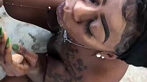 i slurped that thick ebony bbc outdoors hungrily