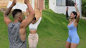 workout babe dilan clavijo's tattooed pussy licked fucked cowgirl part 1