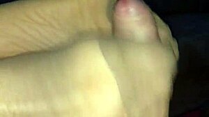 Filling Girlfriend's Nylons with Cum After Steamy Stocking Footjob