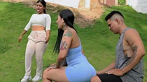 workout babe dilan clavijo's tattooed pussy licked fucked cowgirl part 1
