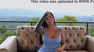 workout babe dilan clavijo's tattooed pussy licked fucked cowgirl part 1