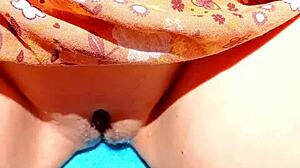 mature exhibitionist flashes close up pussy sporting love heart