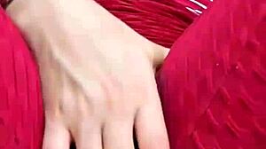 Rubbing pussy through leggings until soaked as colombian amateur dirty talks wildly