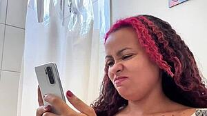 Chubby girl's morning toilet farts natural moment